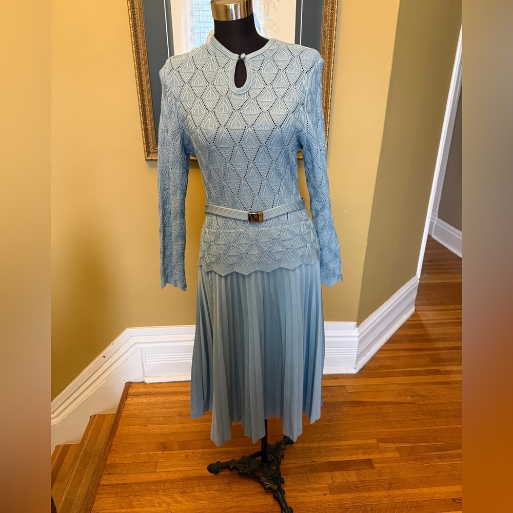 Vintage 60’s Blue Long-Sleeve Dress